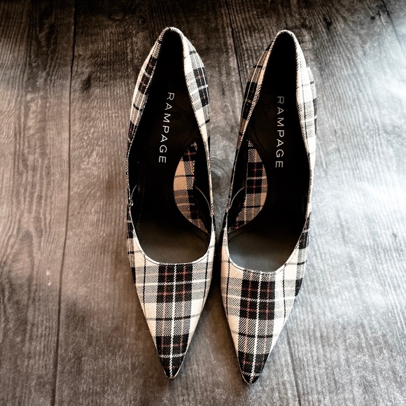 Rampage Shoes - Rampage Plaid Heels Size 9